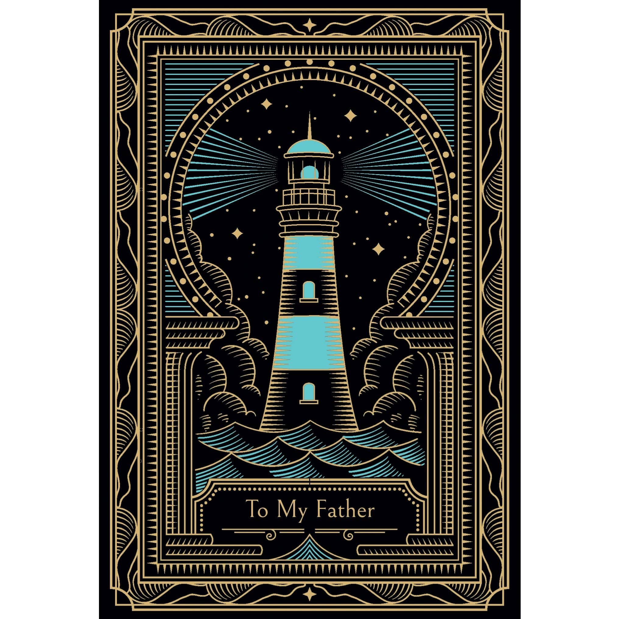 Pictura Lighthouse Birthday Card for Father featuring a nautical lighthouse scene, perfect for celebrating dad's special day.